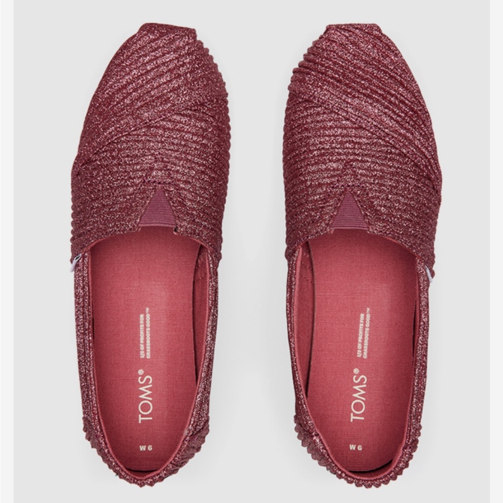 New TOMS Glimmer Cord Alpargatas Loafers Size 7